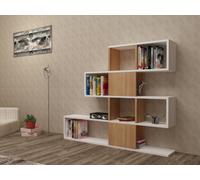 Decorotika Karlin 4-Tier Bookcase White & Teak