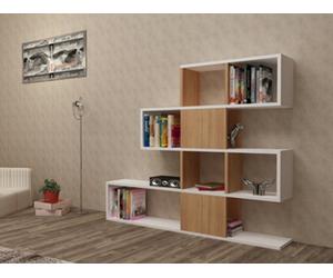 Decorotika Karlin 4-Tier Bookcase White & Teak