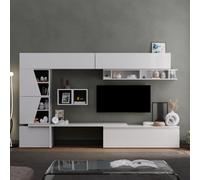 Decorotika London Moduler Modern Tv Unit Wall Mount Customizable Layout High Gloss White