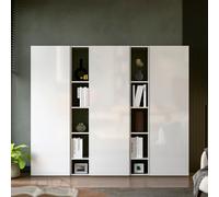 Decorotika Lourdes Moduler Modern Tv Unit Wall Mount Customizable Layout High Gloss White