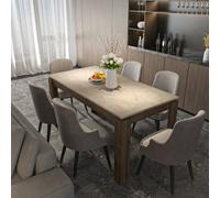 Decorotika Manhattan Dining Table Walnut Travertein
