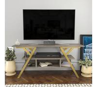 Decorotika Minerva Tv Stand Tv Unit For Tv's Up To 55 Inch Gold Wenge