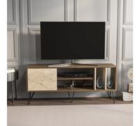 Decorotika Mistico Tv Stand Tv Unit For Tvs Up To 55 Inches Walnut Travertine