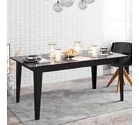 Decorotika Modern Polka Dining Table Black Marble Effect & Black