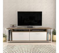 Decorotika Omar Tv Stand Tv Unit For Tvs Up To 72 Inch Walnut And White