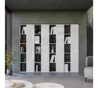 Decorotika Oslo Wall System Modern Built In Or Out Bookcase High Gloss White
