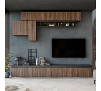 Decorotika Palmela Moduler Modern Tv Unit Wall Mount Customizable Layout Black Alina