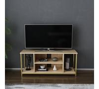 Decorotika Rinaldo Tv Stand Tv Unit For Tv's Up To 63 Inch Gold And Oak