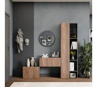 Decorotika Siena Moduler Modern Tv Unit Wall Mount Customizable Layout Black Alina
