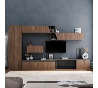 Decorotika Southsea Moduler Modern Tv Unit Wall Mount Customizable Layout Black Alina