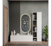 Decorotika Stockholm Moduler Modern Tv Unit Wall Mount Customizable Layout High Gloss White