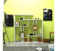 Decorotika Tamara Bookcase Shelving Unit White & Sapphire Oak