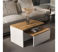 Decorotika Twins 2 Pieces Nesting Table - Oud White