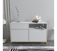 Decorotika - Utopia Sideboard 3 Cabinets And One Shelf Metal Legs