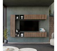 Decorotika Vienna Moduler Modern Tv Unit Wall Mount Customizable Layout Black Alina