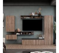 Decorotika Vigo Moduler Modern Tv Unit Wall Mount Black Alina