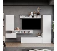 Decorotika Vigo Moduler Modern Tv Unit Wall Mount High Gloss White