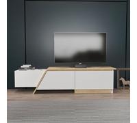 Decorotika Zonas Tv Stand Tv Unit For Tvs Up To 55 Inch White And Sapphire Oak