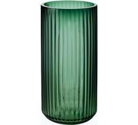 DECORPIA 10 Inch Premium Thickened Green Glass Vase - Ribbed Glass Flower Vase for Rustic Home Decor, Decorative Vases for Flowers for Modern Farmhouse, Ideal for Shelf, Mantle, Table Entryway Decor