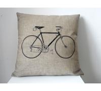 Decorpillow Decorative Cotton Linen Square Throw Pillow Case Cushion Cover Throw Pillow Shell Pillowcase Bicycle Bike 18 "X18 "