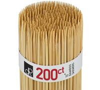 DecorRack 100 Pack Natural Bamboo Skewers 25 cm, Long Wooden Skewer Sticks for BBQ, Kebab, Grilling, Marshmallows, Smores, Fruits, Appetizers, Fondue, DIY Crafting, Barbecue Accessories (100 Pack)