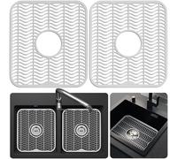 DecorRack 2 Pack Sink Protectors for Kitchen Sink, White 30 x 27,9 cm Dish Rack, Protect Sink from Stains, Damage, Scratches, Dishwasher Safe Sink Grid, Sink Mat, for Kitchen (2 Pack, White)