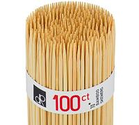 DecorRack 25 cm Natural Bamboo Skewers Sticks, 400 Wood Skewers for BBQ, Grilling, Kabob, Appetizers, Fruits, Smores, Cocktail, Brunch, Fondue Sticks, Barbeque, DIY Crafting (400 Pack)