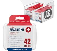 DecorRack 500 Piece First Aid Kit, 12 Individual Boxes of 42 Items Each, First Aid Kits for Minor Cuts, Scrapes, Travel, Car, Home, Work, Field Trips or Camping (500pcs, 12 Pack)
