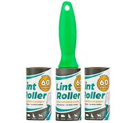 DecorRack Lint Roller, Pet Hair Remover, 180 Sticky Sheets with 3 Refills, Dog and Cat Hair Removal, Dust and Fluff Cleaner, Manual Reusable Lint Roller, Clothes and Fabric (Pack of 3)