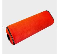 DecorRations Pillow Solid Color Decorative Pillow Roller Red Velor with Black Decorative Tape 40cm Velor Armrest, Ergonomic Elbow Pillow, 40cm, Red