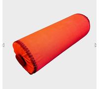 DecorRations Pillow Solid Color Decorative Pillow Roller Red Velor with Delicate Decorative Tape 40cm Decorative roller, roller-shaped pillow, red, with decorative finish