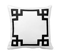 Decors Black And White Greek Key Border Throw Pillow Case Cushion Cover Home Sofa Decorative 18 X 18 Pillows