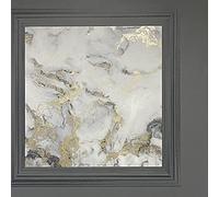 DecorSave Arthouse Bahia Panel Charcoal Wallpaper 923005 - Metallic Granite Stone Wood, Multicolour