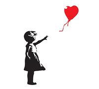 decorsfuk.co Banksy Girl with balloon | Wall art graffiti vinyl Sticker | Urban Art Window, Car, Laptop Decal (Small - 13x9cm)