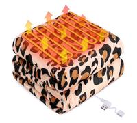 DecorSIXT USB Powered Electric Heated Leopard Throw Blanket Portable USB Heating Cheetah Blanket for Women 50" X 60" with 3 Heating Levels