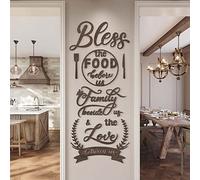 DecorSmart Wood Farmhouse Kitchen Wall Decor Decorations Dining Room Wall Decor Kitchen Signs Quotes Bless The Food Modern Farmhouse Style 129