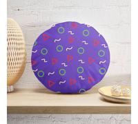Decorsome Circles, Triangles And Squiggles Round Cushion