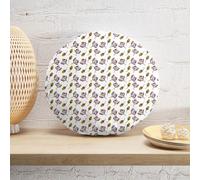 Decorsome Pressed Flowers Round Cushion