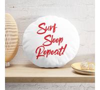 Decorsome Surf Sleep Repeat Round Cushion