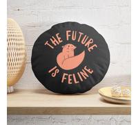 Decorsome The Future Is Feline Round Cushion