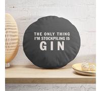 Decorsome The Only Thing I'm Stockpiling Is Gin Round Cushion