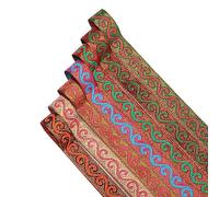 Decortaive 10mm Wide Jacquard Ribbon Trim Indian Style,Gold Metallic Threads,7 Colors for Home Décor,Apparel,Crafts,Neotrims UK. [Gold Green; Wine, 3 Meter]