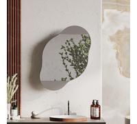 Decortie 1 Door 'Cloud' Unique Design Mirrored Bathroom Cabinet Wall-Mounted Storage Unit in Grey Decortie Grey