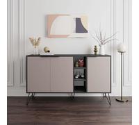 Decortie 3-Doors Sideboard 'Clara' with Metal Hairpin Legs 142cm in Grey | Size: 2 Pack Decortie Grey 2 Pack