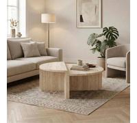 Decortie 'Aloeva' D-Shape Modular Coffee Table Set of 2 in Cream | Size: 1 Pack Decortie Cream 1 Pack