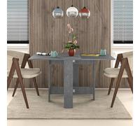 Decortie Artemio Foldable Table Retro Grey Rectangular Engineered Wood Folding Table 130(W)X76(D)X73.4(H)Cm Kitchen Dining Room