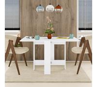 Decortie Artemio Foldable Table White Rectangular Shape Engineered Wood Folding Table 130(W)X76(D)X73.4(H)Cm Kitchen Dining Room