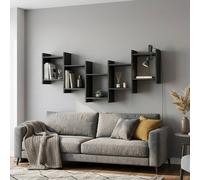 Decortie Bat' Modern Floating Shelf 151cm Width in Black | Size: 1 Pack Decortie Black 1 Pack