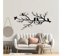 Decortie Birds On Branch Silhouette Metal Wall Decor 75X37Cm