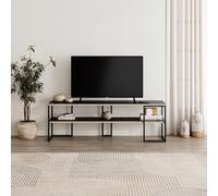 Decortie Black Friday' Modern TV Unit 140cm Open Shelf Metal Frame for 55" TVs | Size: 1 Pack Decortie Black 1 Pack